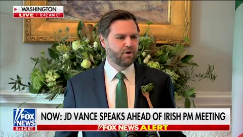 JDVance delivers remarks ahead of his meeting with the Irish Prime Minister: