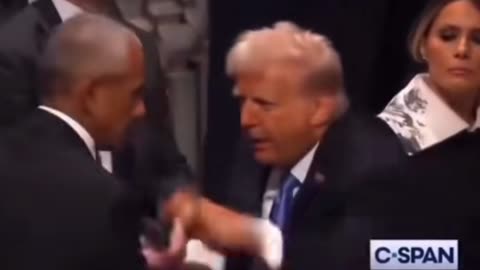 Obama and Trump Fighting at the Funeral