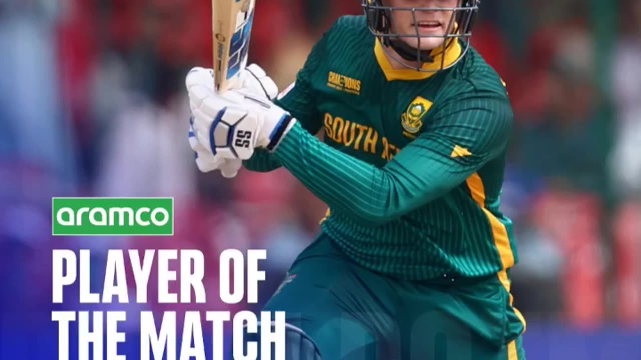 South Africa beat Afghanistan by 107 runs in the 3rd match of CT-35. Ryan Rickelton POTM.