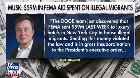 Elon's DOGE TEAM just discovered FEMA sent $59 Million last week to NYC Hotels to house illegal Migrants