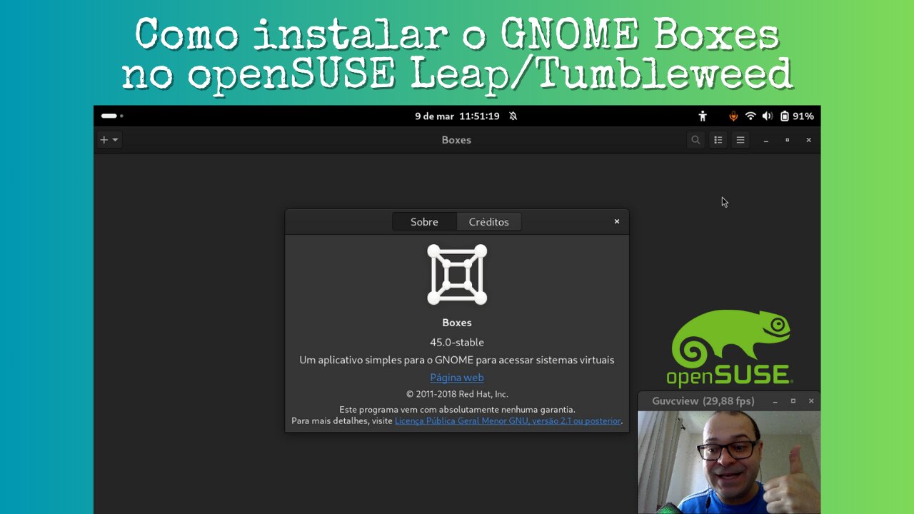 Como instalar o GNOME Boxes no openSUSE Leap/Tumbleweed