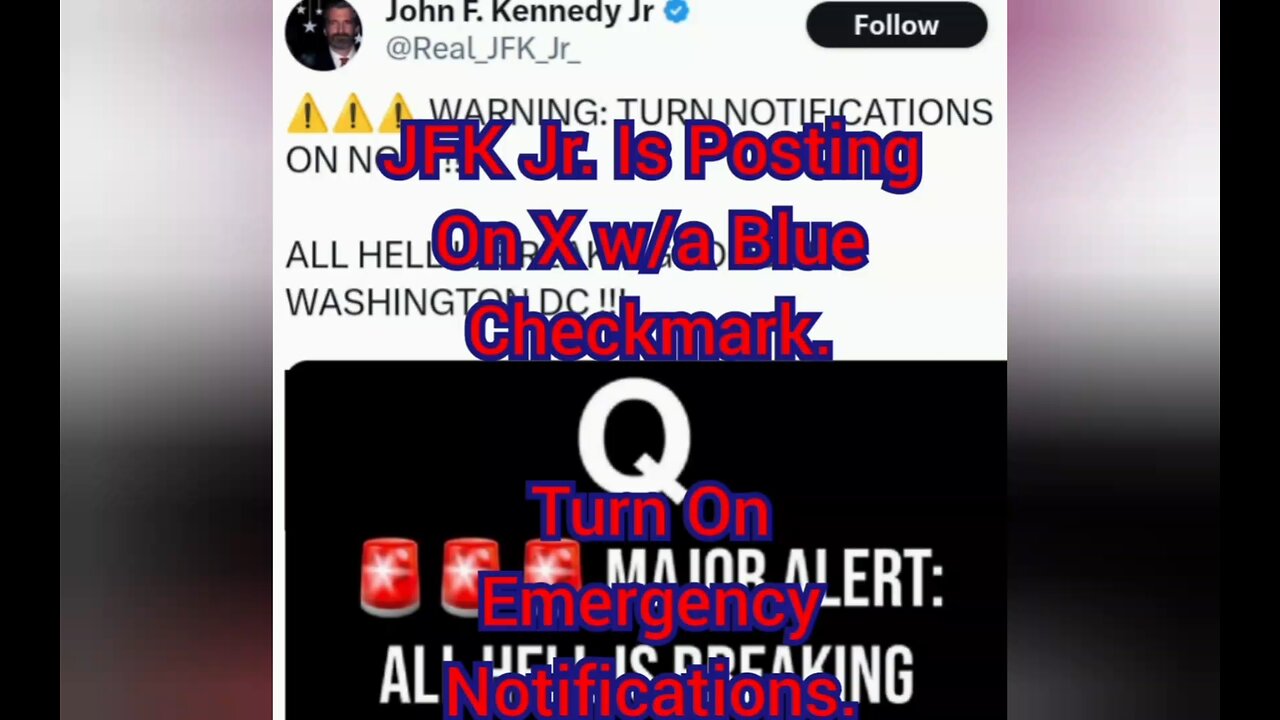 JFK Jr. Has Been Posting On X With A Blue Checkmark. Turn On Emergency Notifications.