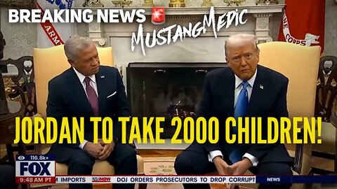 BREAKING NEWS 🚨 The King of Jordan is going to take 2000 Palestinian children, fostering peace.