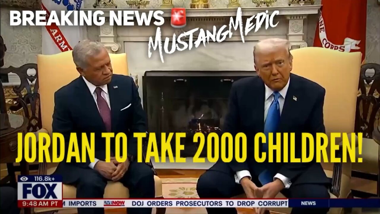 BREAKING NEWS 🚨 The King of Jordan is going to take 2000 Palestinian children, fostering peace.