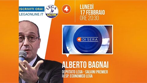 🔴 On. Alberto Bagnai ospite nella trasmissione "4 di Sera" su Rete4 del 17.02.2025