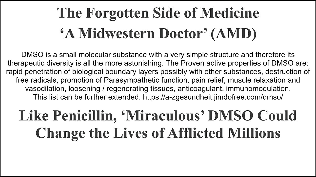 Like Penicillin, ‘Miraculous’ DMSO Could Change the Lives of Afflicted Millions