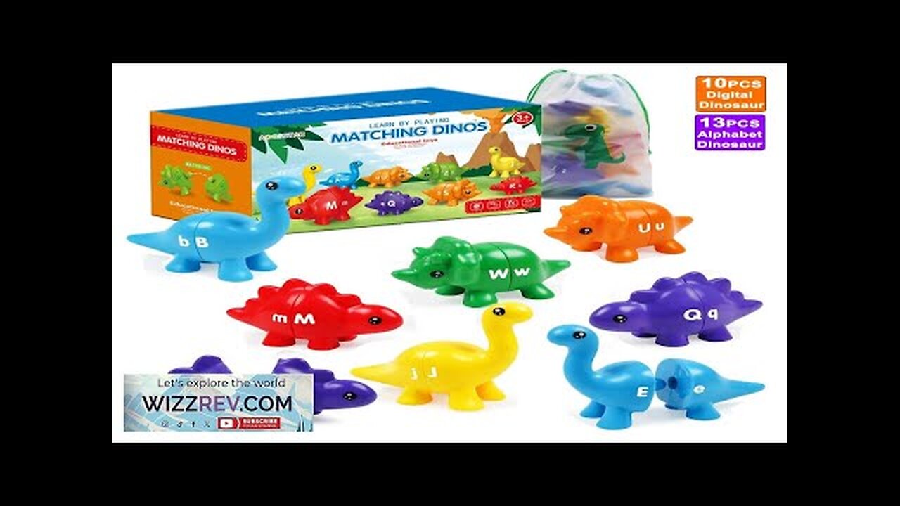 Dinosaur Matching Game Toys Alphabet Matching / Number Matching Montessori Toy Review