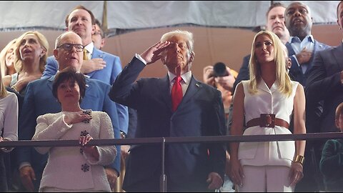 President Trump Salutes Crowd During Super Bowl