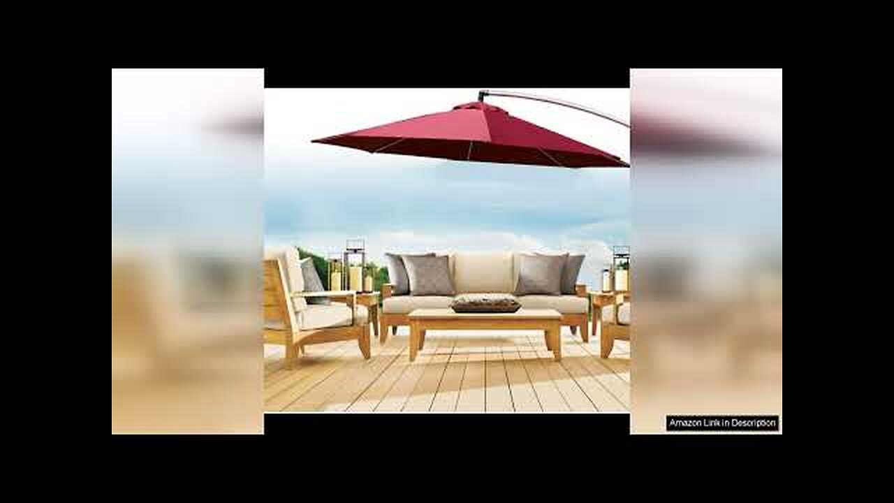 3M Patio Garden Outdoor Sun Umbrella Parasol, Cantilever Hanging 8 Ribs Canopy Review