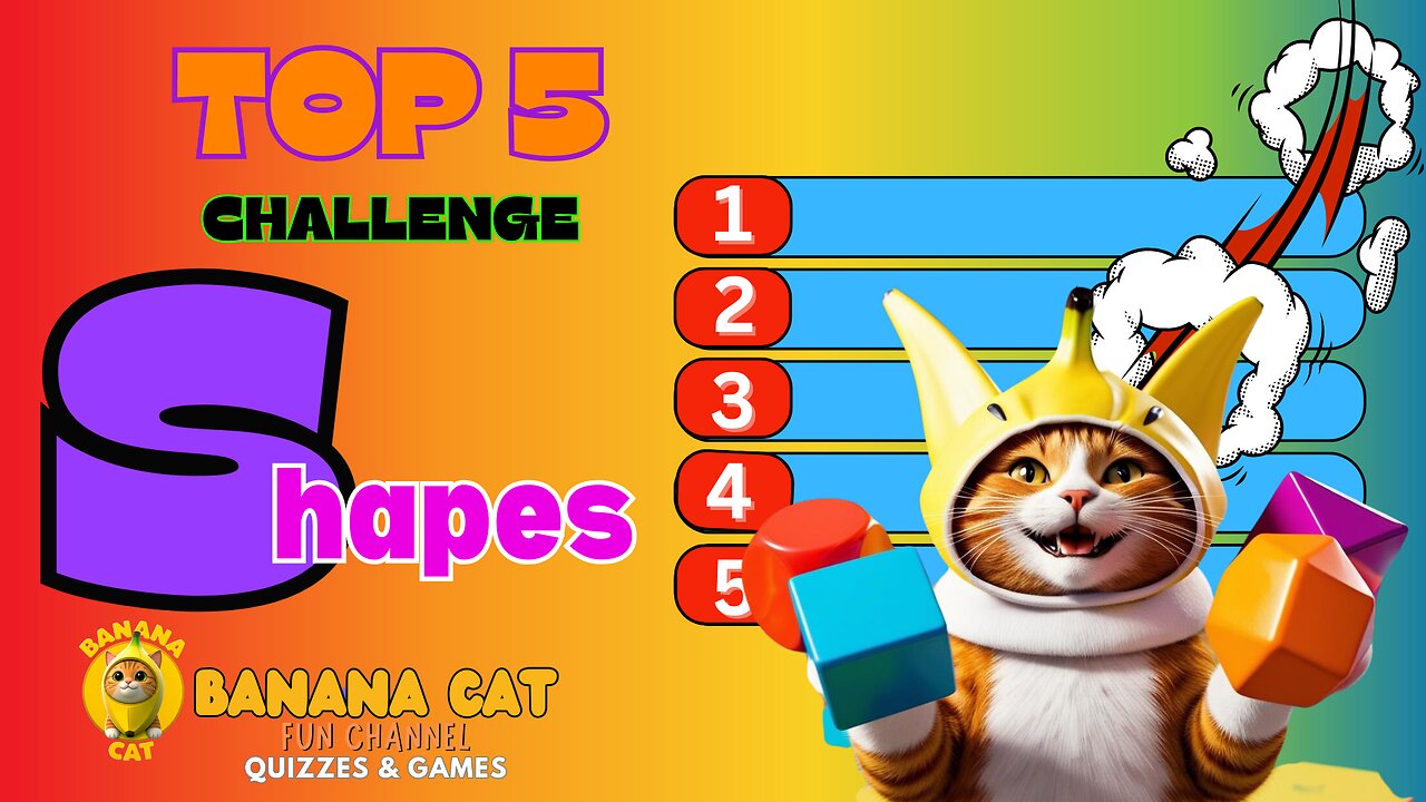 Shapes Top 5 Challenge 🌈❤️▶️ Guess the Shape Activity! 🔷🔺🔴