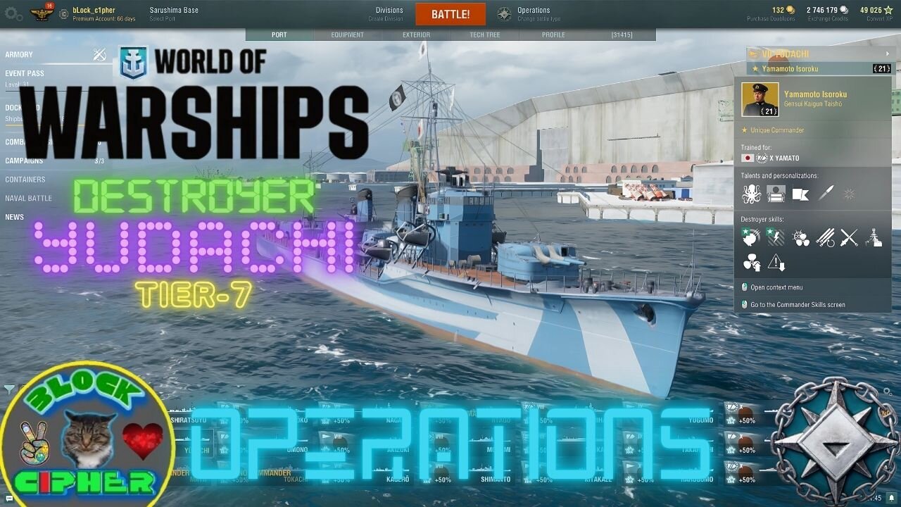 *PREMIUM SHIP* IJN Destroyer Tier-7 YUDACHI in ops | World of Warships