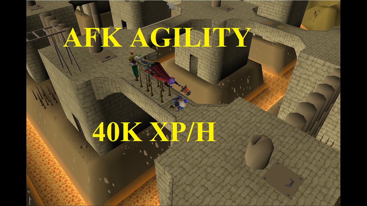 AFK Agility exp method, Brimhaven course floor spikes (40k xp/h)