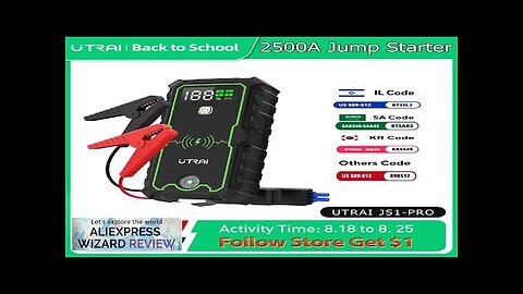 UTRAI Power Bank 2500A Jump Starter Portable Charger Car Booster 12V Auto Review