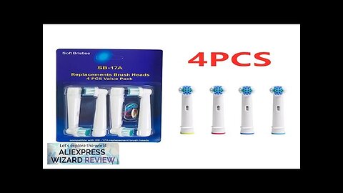 4pcs Compatible with OralB Toothbrush Heads Sensitive Clean SB-17A Fit Advance Power/Pro Review