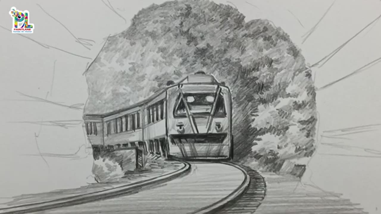 How to draw Train entering tunnel