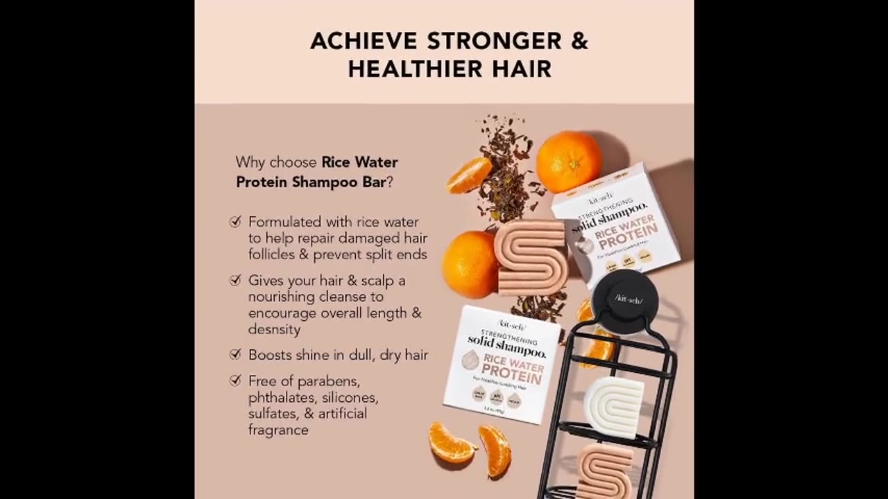 Kitsch Rice Bar Shampoo & Conditioner Set – Strengthening Hair Growth Formula