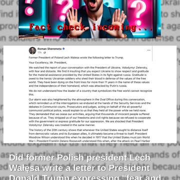 Fact Check: Ex-Polish President Lech Walesa DID Write Letter To Trump Expressing 'Fear And Distaste'