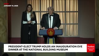 President-Elect Trump, Alongside Melania, Delivers Remarks At Inauguration Eve Dinner