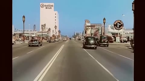 A Drive Through Los Angeles (1950s): The Birth of Car Culture in Color