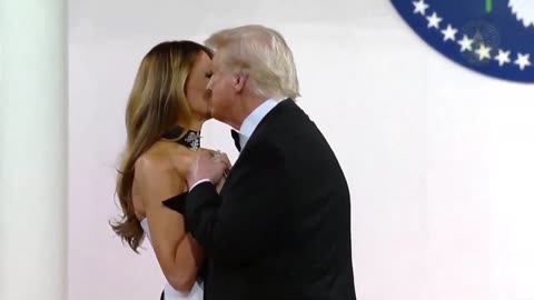 President Donald J. Trump and First Lady Melania Trump take the stage to dance at The Liberty Ball