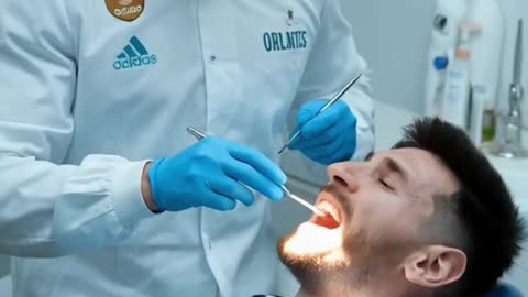 Ronaldo and Messi Barber dental shop Ronaldo shaves