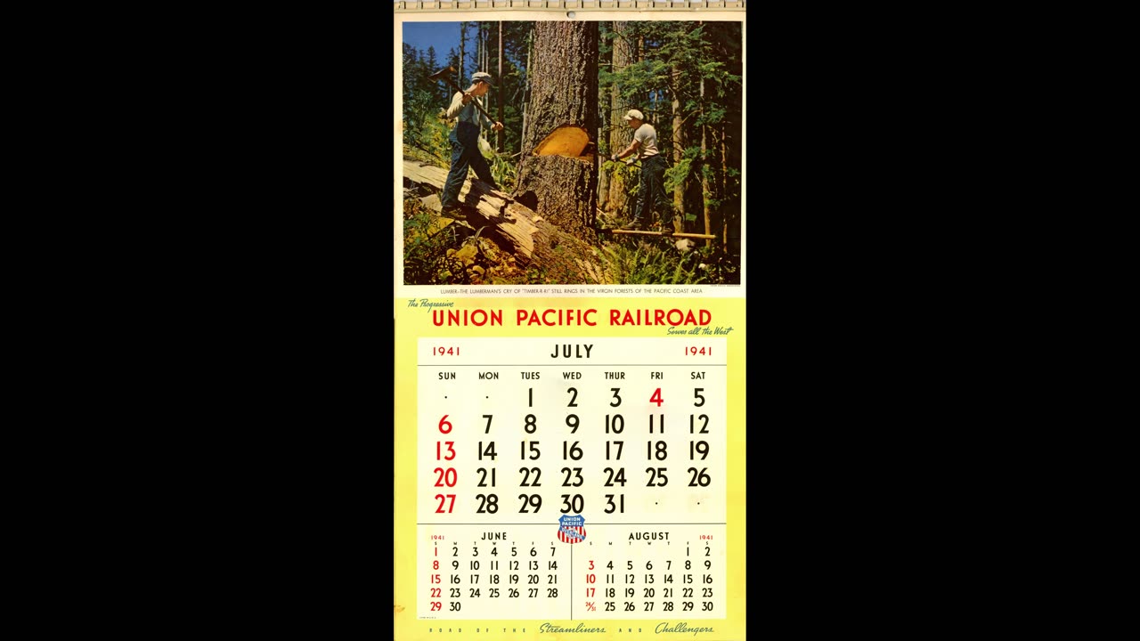 1941 Union Pacific Calendar