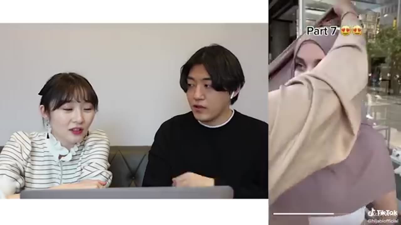 Korean girl North to react to funny tik tok hijab very funny