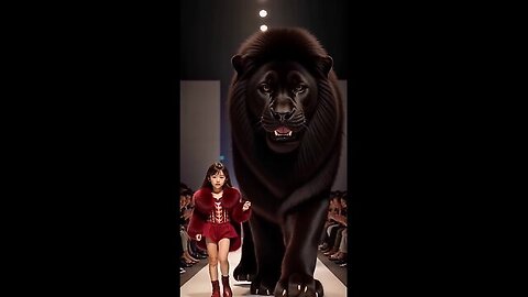 The special breed from country M, the black lion has graced the runway #lion #agt #magic