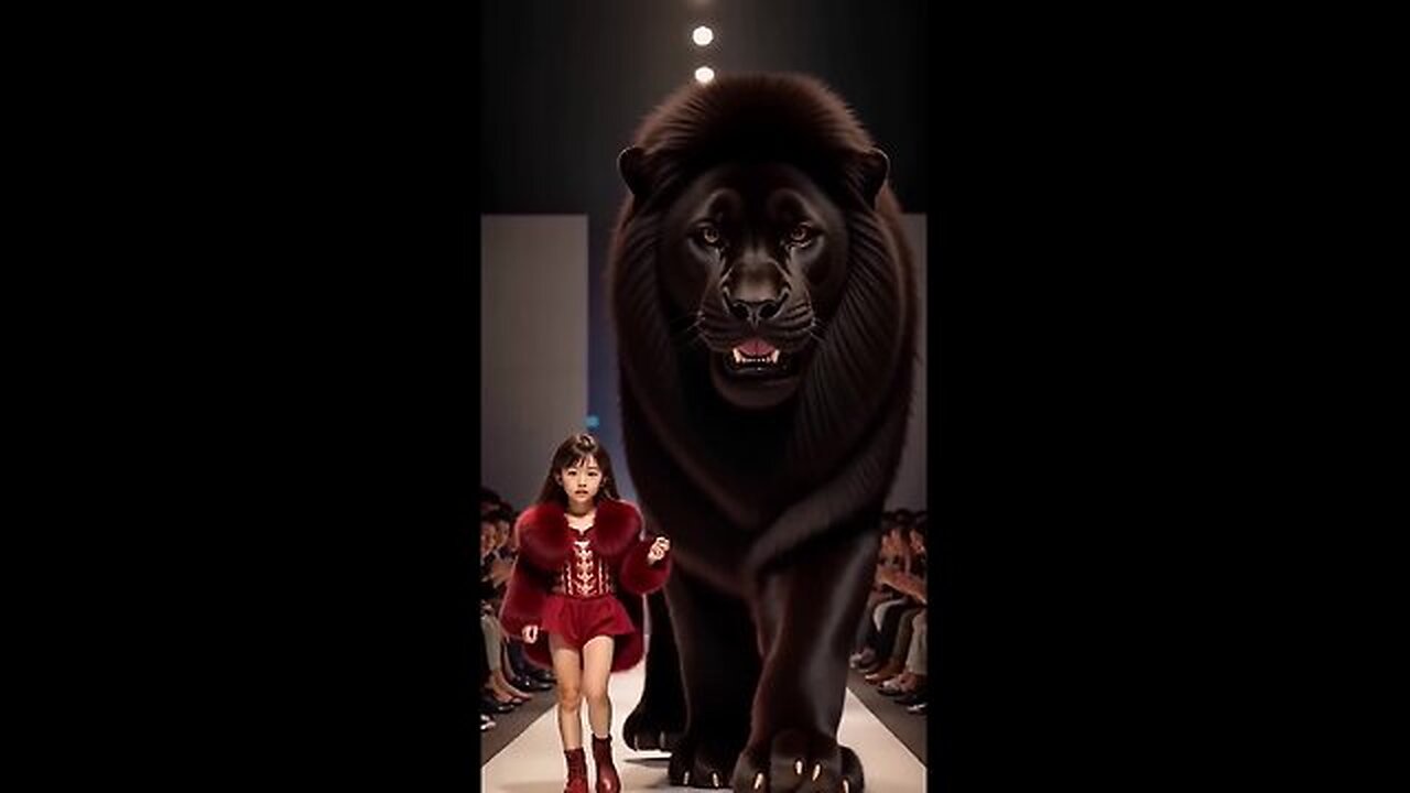 The special breed from country M, the black lion has graced the runway #lion #agt #magic