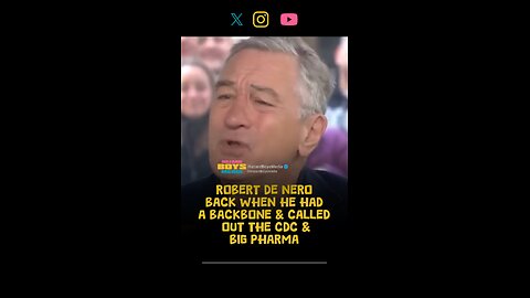 Robert De Nero back when he had a backbone & called out the CDC & big pharma