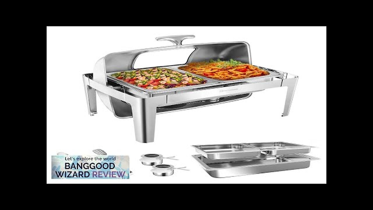 Warmounts 9QT Rectangular Roll Top Chafing Dish Buffet Set Stainless Steel Catering Review