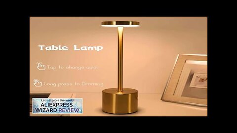 Simple LED Rechargeable Touch Metal Table Lamp Three Colors Bedside Creative Ambient Review