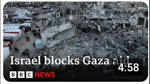 Israel blocks entry of all humanitarian aid into Gaza | BBC News