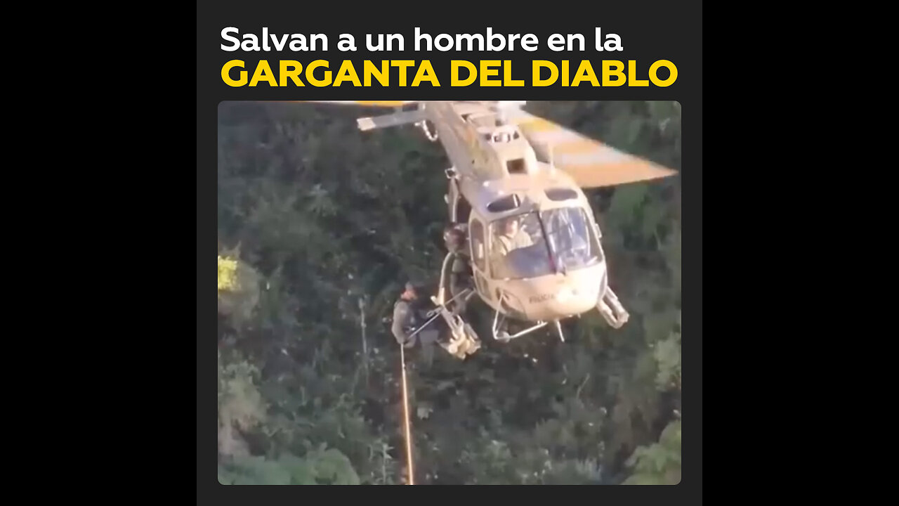 Rescatan con helicóptero a un canoísta en Brasil