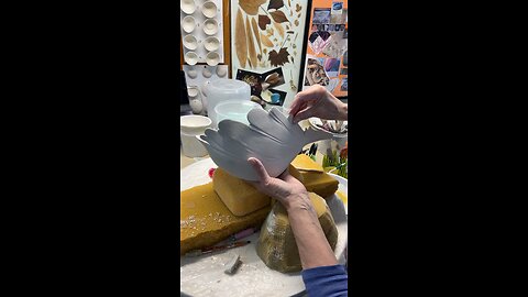 Finishing a sculpted porcelain bowl