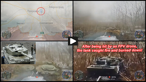 Pokrovsk: Russian wired FPV drone knocks out Leopard 2A4 tank