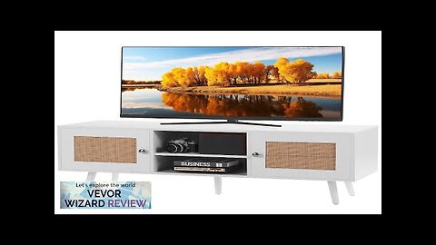 VEVOR Rattan TV Stand Boho TV Cabinet for 55 inch TV Mid Review