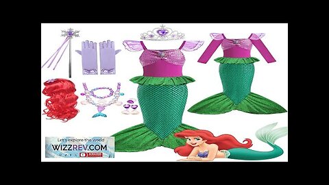 Disney Little Mermaid Ariel Princess Dress For Girls Short Sleeve Tulle Cosplay Review