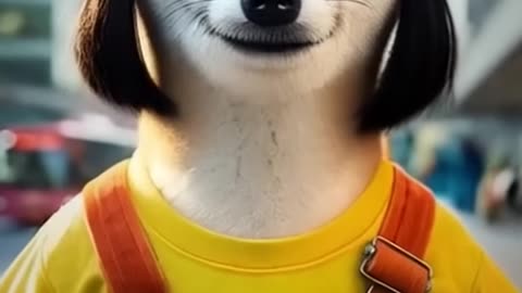 Cute dog became Squid Game Doll 😱💀 #dog # funny #cartoon