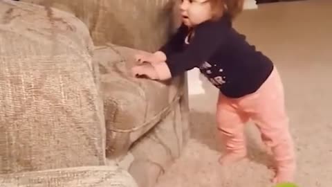 Adorable Chaos: Toddler and Cat's Hilarious Playtime