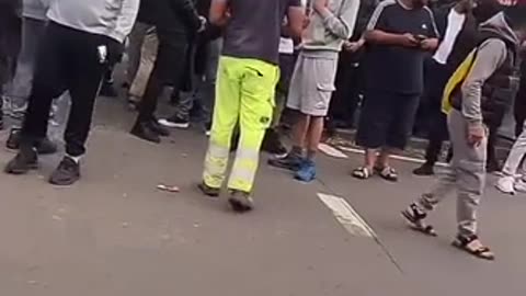 police arresting muslim with knife