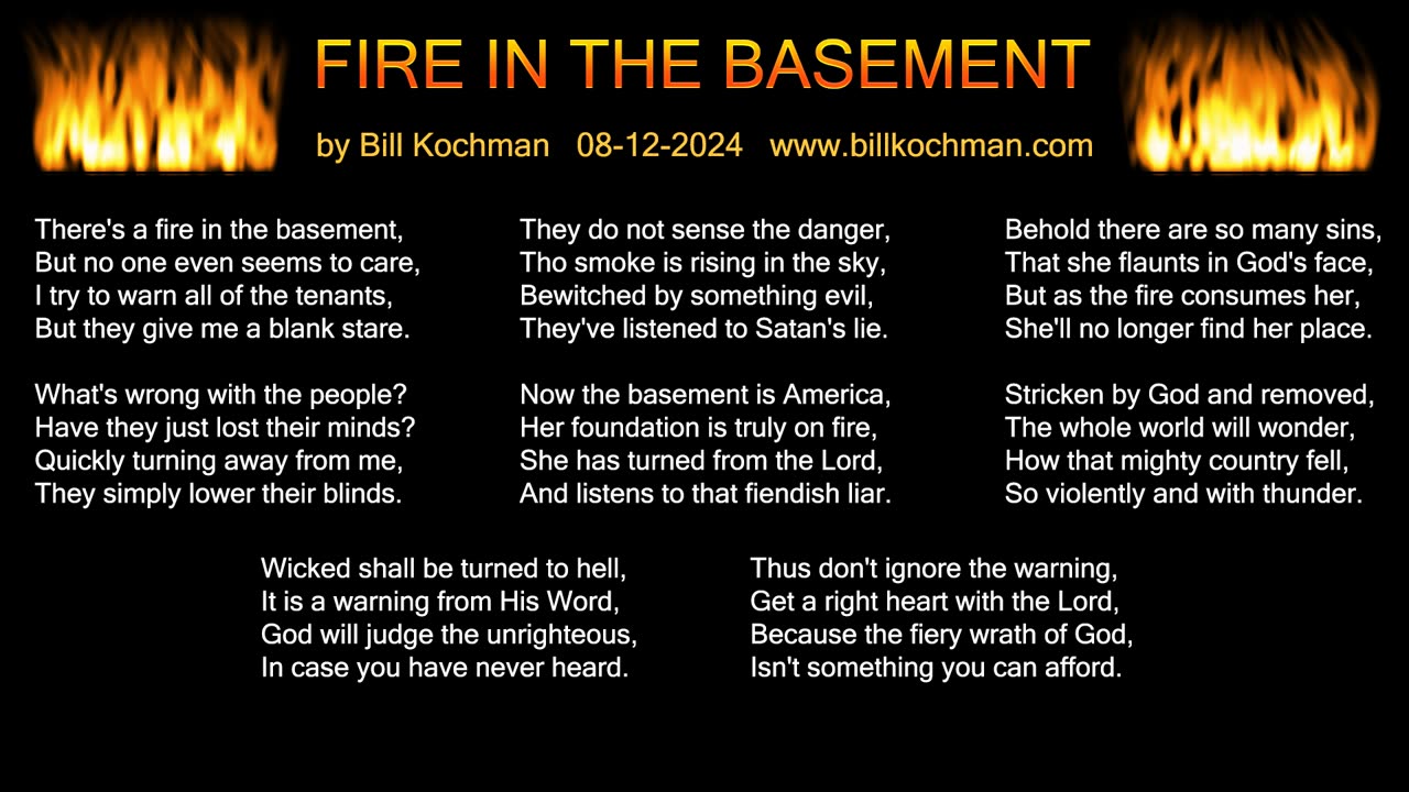FIRE IN THE BASEMENT -- an original song by Bill Kochman.
