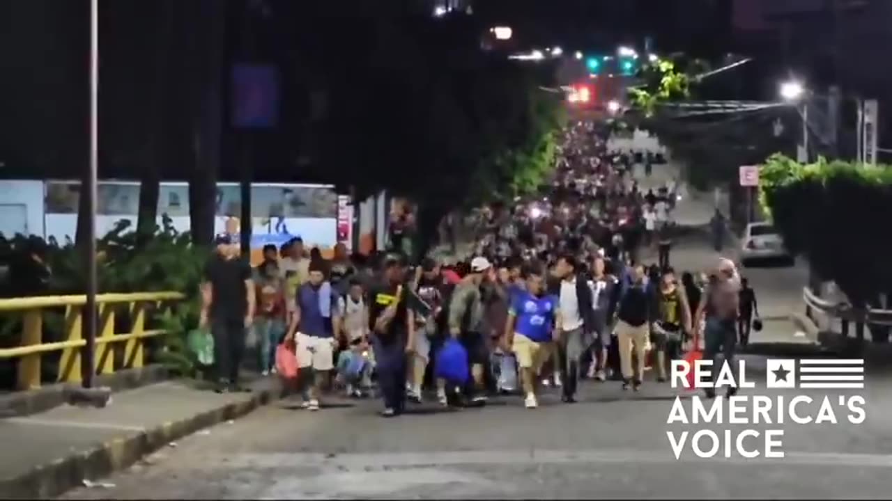 Caravan of migrants is making its way to the American border within hours of Trump taking office.