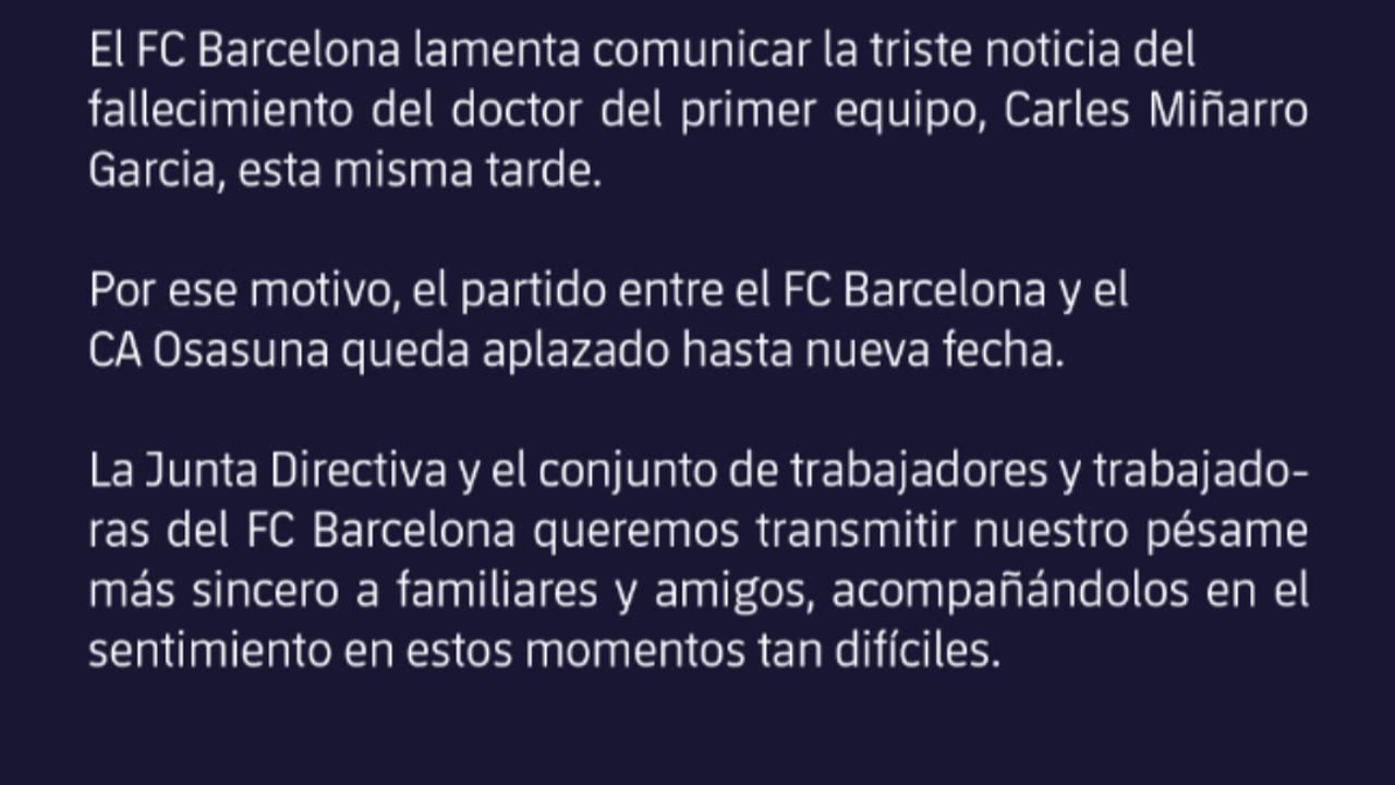 🔥 ÚLTIMA HORA: SE SUSPENDE EL BARCELONA - OSASUNA 🚨