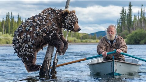 The little grizzly bear that was parasitized by millions of barnacles was helped by the old man