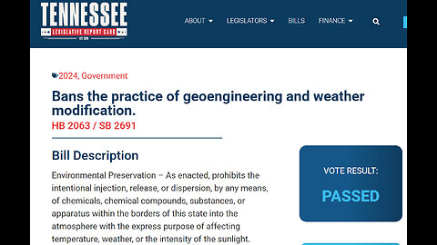 Weather Modification, Banned by 5 States? Tennessee, Florida, Texas, Illinois, Pennsylvania! 🆘