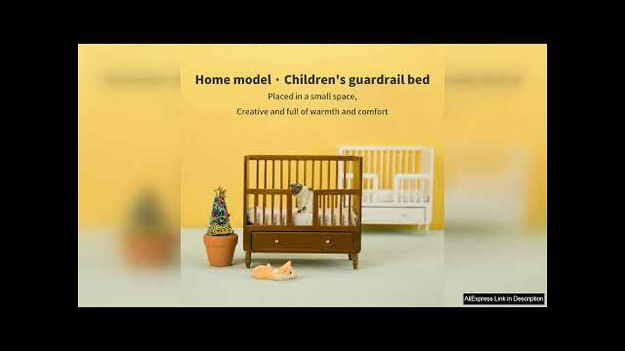 1:12 Miniature White Wood Baby Crib With Bed Bedding Set & Storage Review