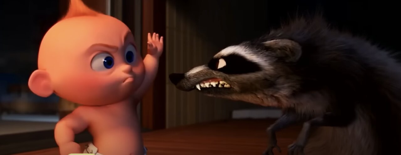 Incredibles 2 Fight Scene in Full: Jack-Jack vs. Raccoon