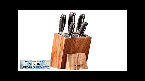 VEVOR Universal Knife Holder Acacia Wood Knife Block Without Knives Extra Large Review