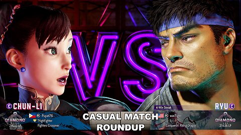 Kuya Kalbo SF6 Casual Match Roundup. Chun Li 4 star Diamond Rank [Hori Fight Stick]